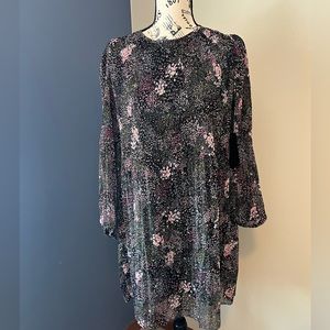 Black Floral Dress NWT